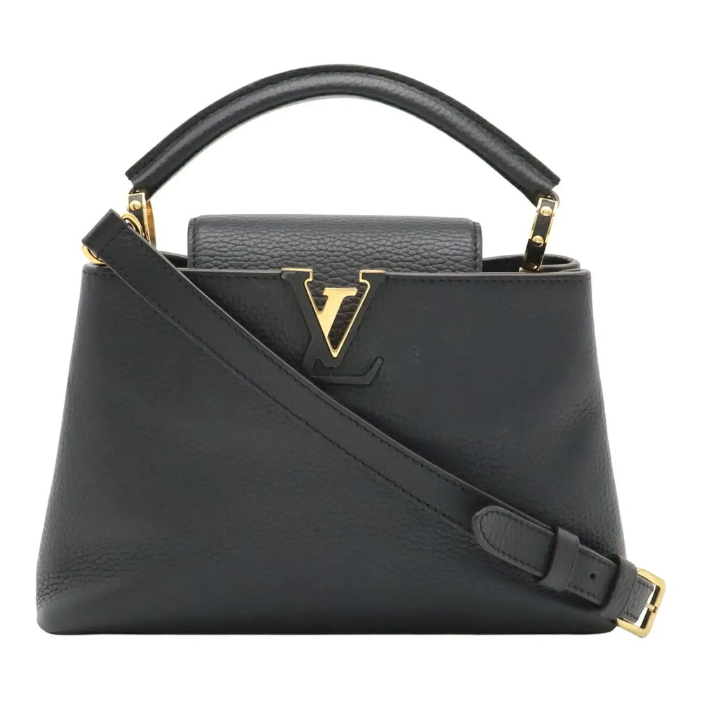 LOUIS VUITTON Capucines BB Handbag/Shoulder Bag, Taurillon Leather, Noir Blac...